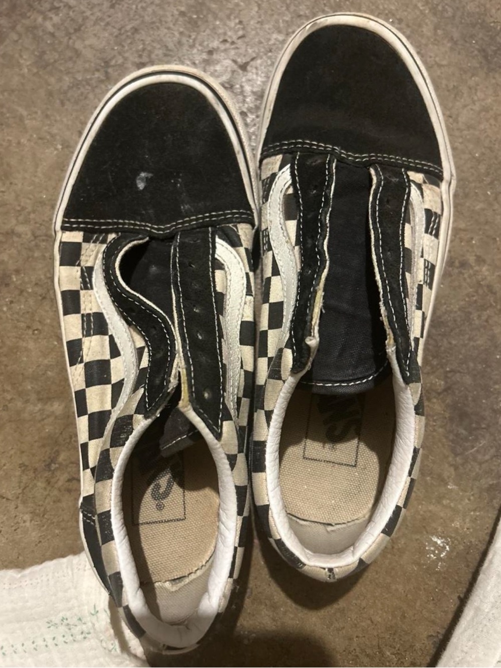 Vans Black & White Checkerboard Slip-On Sneakers